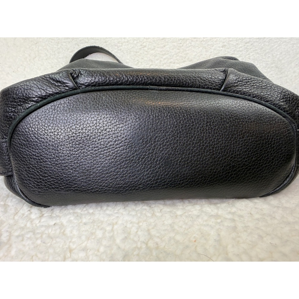 Michael Kors Fulton Hobo Bag Black Pebbled Leather Gold MK Logo Shoulder Bag - Picture 14 of 14